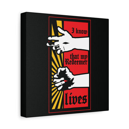 I Know That My Redeemer Lives (Job 19:25) | Comic Book Style Design | Resurrected Jesus Fist with Divine Power | Orthodox Christian Wall Art