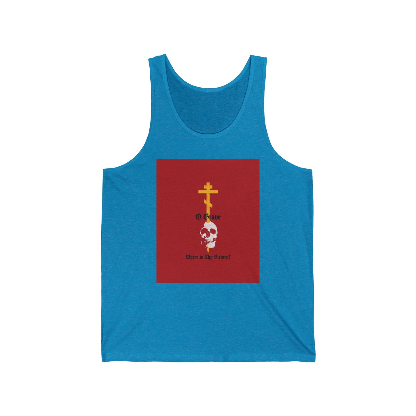 O Grave, Where Is Thy Victory? No. 1 (1 Cor 15:55) | Orthodox Christian Jersey Tank Top / Sleeveless Shirt