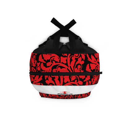 NIKA Red Orthodox Cross Black Text White Background | NIKE Logo Mashup | Minimalist Corporate Sports Logo Aesthetic | Orthodox Christian Backpack