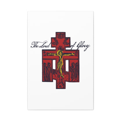 The Lord of Glory | Russian Golgotha Crucifix IconoGraphic (White BG) | 1 Corinthians 2:8 | Orthodox Christian Canvas Art