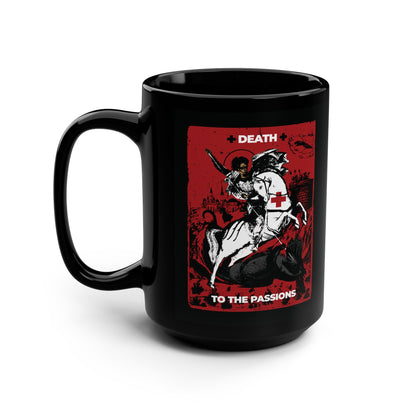 St George Slaying the Dragon | Death to the Passions | Unseen Warfare | Ascetic Orthodox Christianity | Orthodox Christian Black Mug