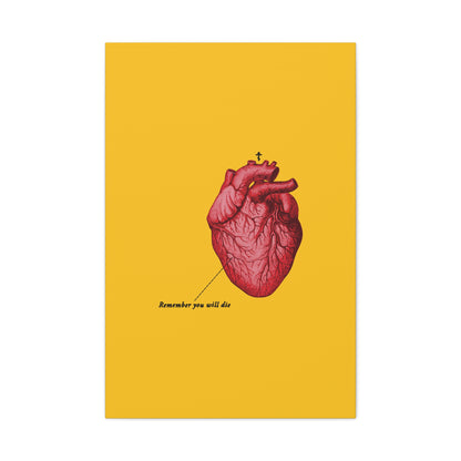 Remember You Will Die Retro Medical Textbook Heart Design | Orthodox Christian Canvas Art