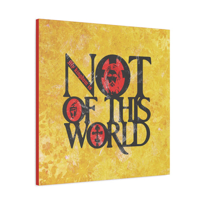 My Kingdom is Not of This World (John 18:36) | Bold Red, Yellow & Black Textured Design with Icon Motifs | Orthodox Christian Canvas Art