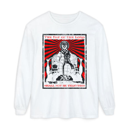 The Day of the Lord Shall Not Be Televised | Jesus Christ Enthroned Iconographic | Second Coming | Revelation | Orthodox Christian Long Sleeve Shirt