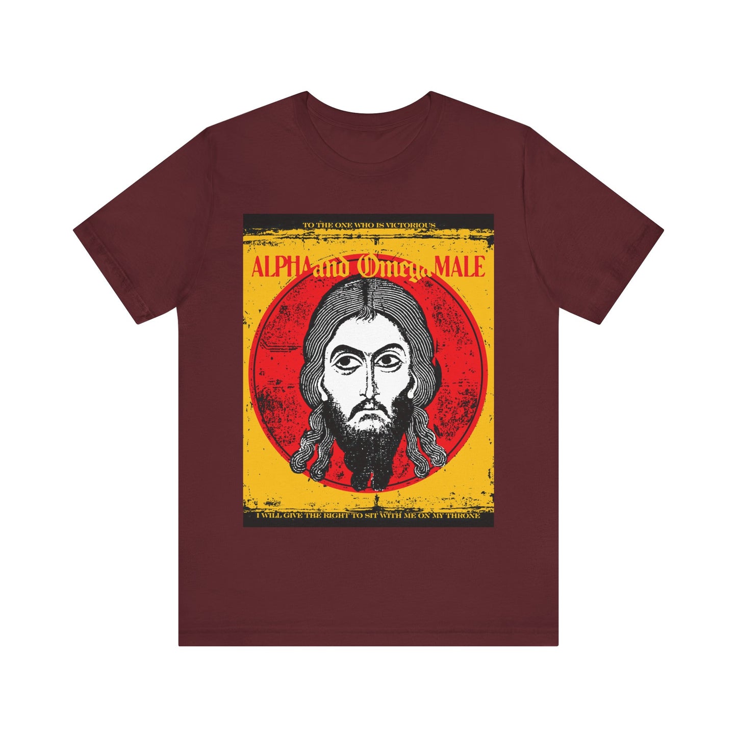 Alpha and Omega Male (Jesus Christ Image of Edessa IkonoGraphic) No. 1 | Orthodox Christian T-Shirt