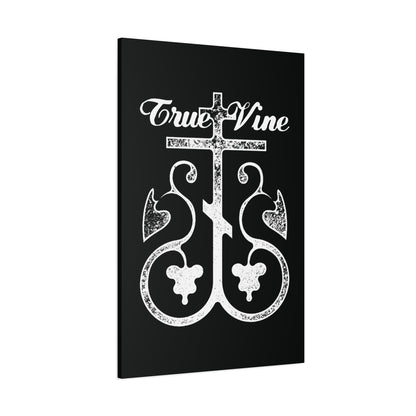 I Am the True Vine (John 15, Ezekiel 15) | Orthodox Cross with Grape Vine | Photocopy Effect | Orthodox Christian Canvas Wall Art