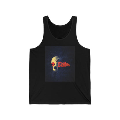 To Live is Christ and to Die is Gain | Phil 1:21 | Retro Texture | Glowing Letters and Cross with Skull | Orthodox Christian Jersey Tank Top