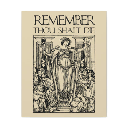 Remember You Will Die Shakespearean Design | Memento Mori | Classic Woodcut Illustration Aesthetic | Christian Wall Art