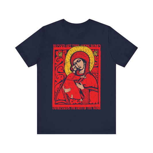 Vladimir Theotokos Icon (Blessed Art Thou Among Women) No. 1 | Orthodox Christian T-Shirt