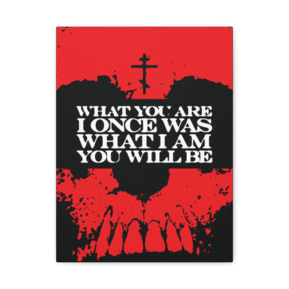 What You Are, I Once Was. What I Am, You Will Be | Memento Mori | Red Skull Remembrance of Death | Orthodox Christian Canvas Art