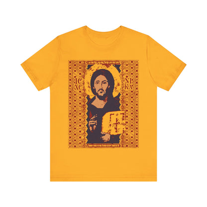 Jesus Christ Sinai Pantocrator IconoGraphic No. 1 | Orthodox Christian T-Shirt