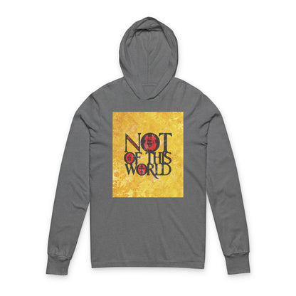 My Kingdom is Not of This World (John 18:36) | Bold Red, Yellow & Black Textured Design with Icon Motifs | Orthodox Long Sleeve Hooded Shirt