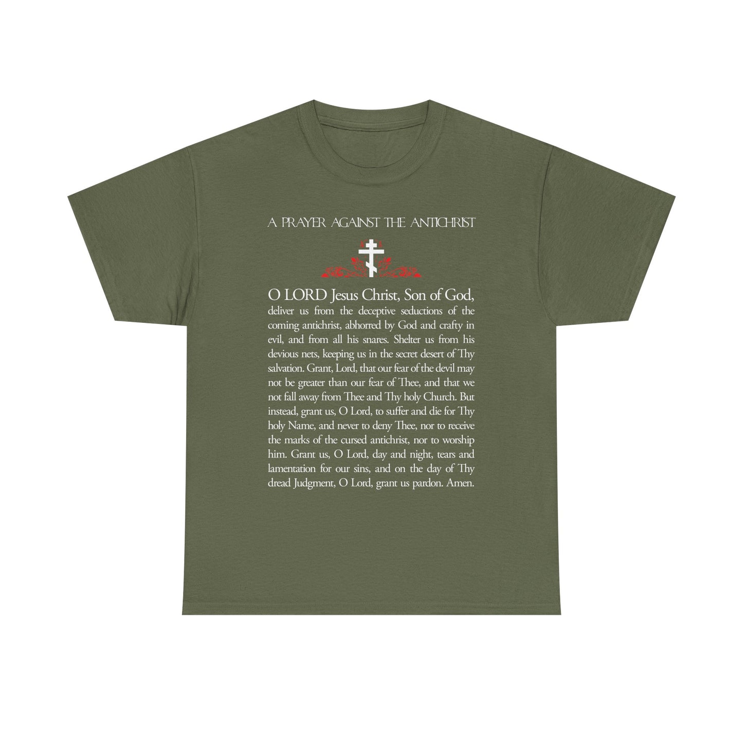 Prayer Against the Antichrist By Elder Anatoly the Younger of Optina | Christ is King | Book of Revelation | Midweight Cotton Orthodox Unisex Tee