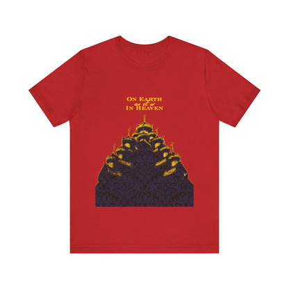 The Church: On Earth As It Is In Heaven | Lord's Prayer | Ancient Russian Wooden Church Design | Orthodox Christian Cotton T-Shirt