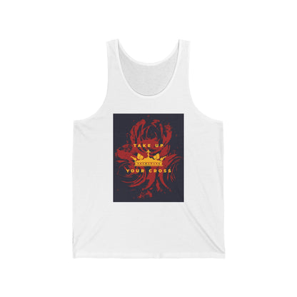 Take Up Your Cross No. 1 (Matthew 16:24-26) | Orthodox Christian Jersey Tank Top / Sleeveless Shirt