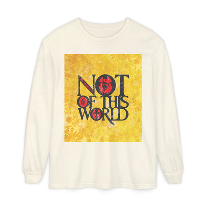 My Kingdom is Not of This World (John 18:36) | Bold Red, Yellow & Black Textured Design with Icon Motifs | Orthodox Christian Long Sleeve Shirt