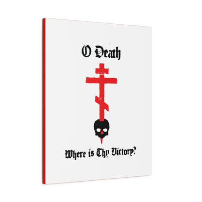 O Death Where is Thy Victory? 1 Cor 15:55 | Cross Stabbing Skull | Spraypaint Aesthetic | Orthodox Christian Canvas Art