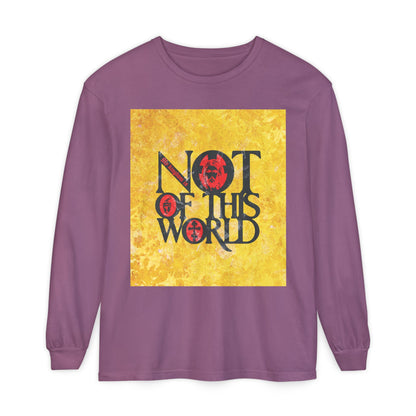 My Kingdom is Not of This World (John 18:36) | Bold Red, Yellow & Black Textured Design with Icon Motifs | Orthodox Christian Long Sleeve Shirt