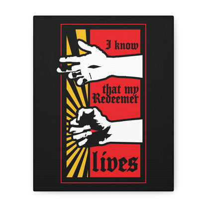 I Know That My Redeemer Lives (Job 19:25) | Comic Book Style Design | Resurrected Jesus Fist with Divine Power | Orthodox Christian Wall Art