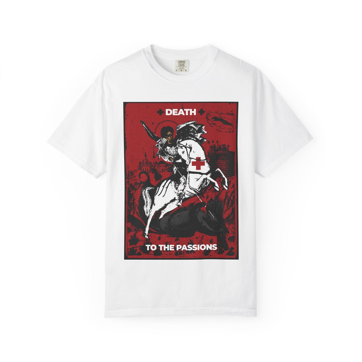 St George Slaying the Dragon | Death to the Passions | Unseen Warfare | Ascetic Orthodox Christianity | Heavyweight Cotton Unisex T-Shirt