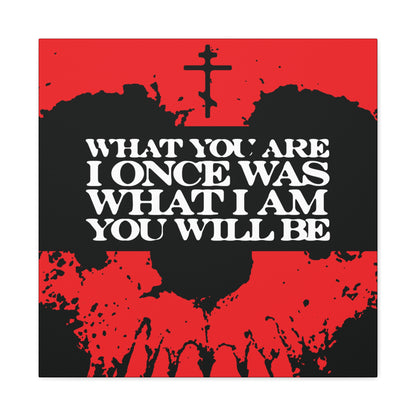 What You Are, I Once Was. What I Am, You Will Be | Memento Mori | Red Skull Remembrance of Death | Orthodox Christian Canvas Art
