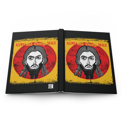 Alpha and Omega Male (Jesus Christ Image of Edessa IkonoGraphic) No. 1 | Orthodox Christian Hardcover Journal