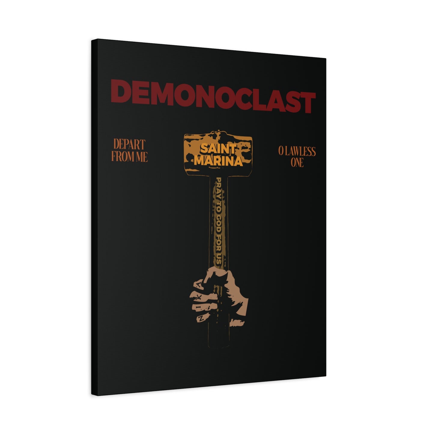 Demonoclast | St. Marina's Hammer | NIKA Fist | Christ Conquers | Demon Smasher | Unseen Warfare | Christian Martyrdom | Orthodox Canvas Art
