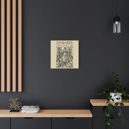 Remember You Will Die Shakespearean Design | Memento Mori | Classic Woodcut Illustration Aesthetic | Christian Wall Art