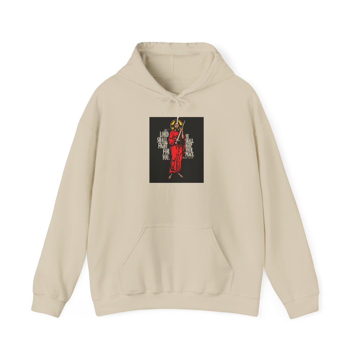 The Lord Shall Fight For You (Exodus 14:14) | Jesus Christ with Sword IconoGraphic | Orthodox Christian Hoodie