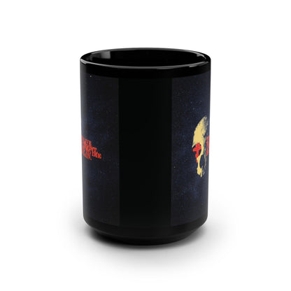 To Live is Christ and to Die is Gain | Phil 1:21 | Retro Texture | Glowing Letters and Cross with Skull | Orthodox Christian Black Mug
