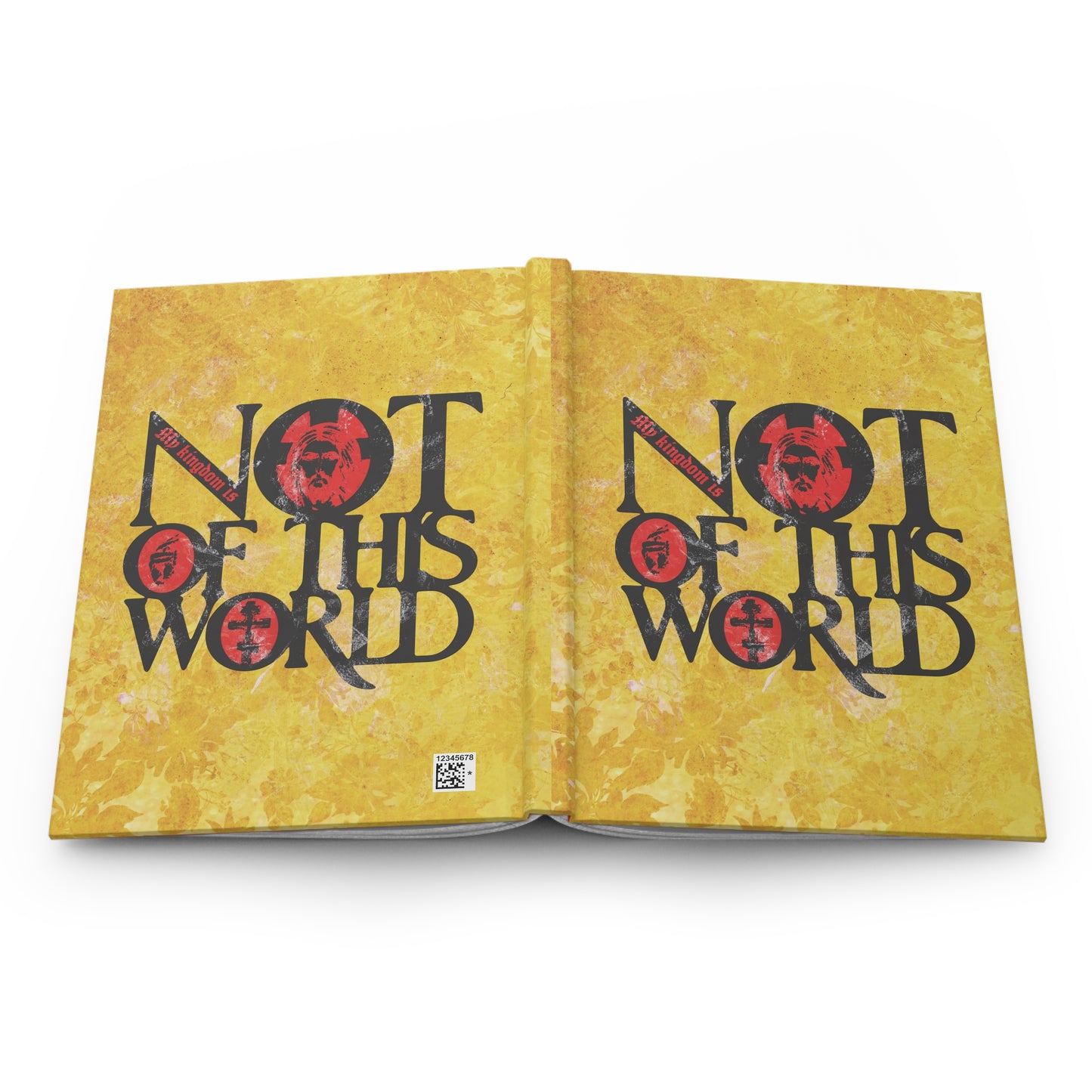 My Kingdom is Not of This World (John 18:36) | Bold Red, Yellow & Black Textured Design with Icon Motifs | Orthodox Christian Hardcover Journal