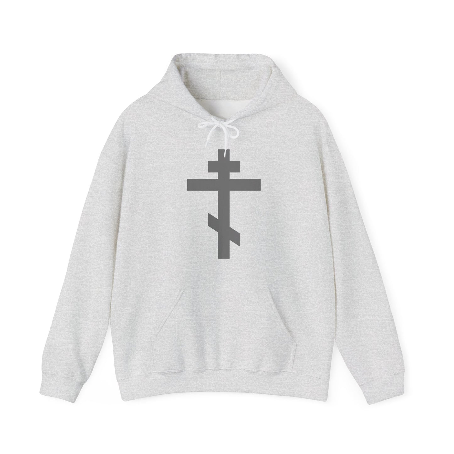 Gray Orthodox Tribar Cross | Preserve Thy People By Thy Cross, O Lord | Christ is King | Christian Streetwear Hoodie