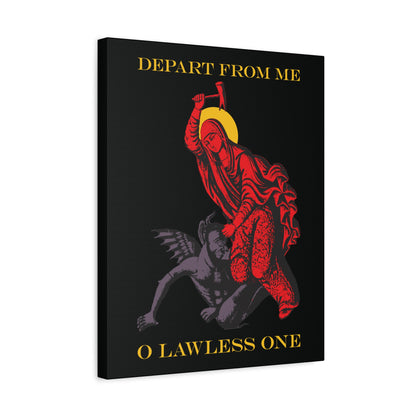 St Marina IconoGraphic (Depart from Me O Lawless One) | Saint Beating the Devil with a Hammer | Orthodox Christian Canvas Art