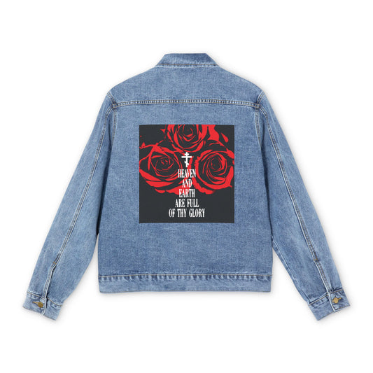 Heaven and Earth Are Full of Thy Glory | Orthodox Liturgical Hymn | Red Roses | Western Typography | Orthodox Christian Jean Jacket