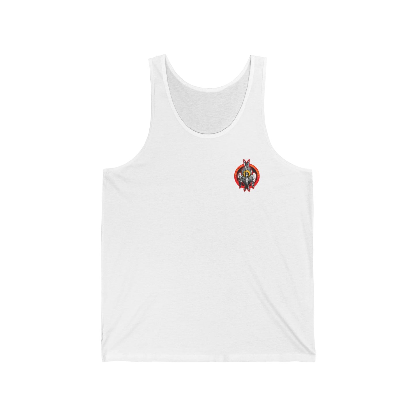 Holy Holy Holy Seraphim Angel Icono-Graphic (Small Design) | Heavenly Hosts of God | Divine Council | Orthodox Christian Cotton Tank Top