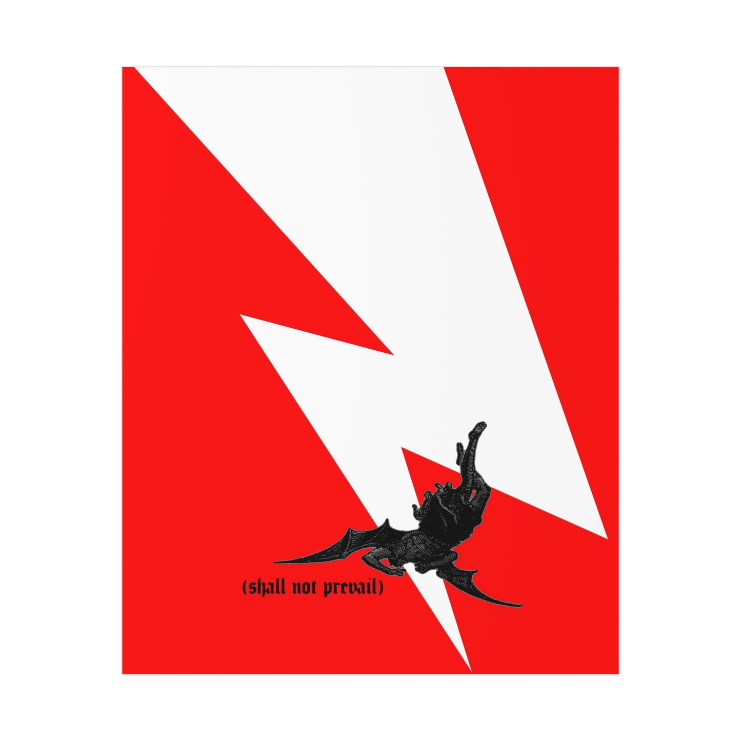 Shall Not Prevail | Satan Fell from Heaven Like Lightning (Luke 10:18) | Minimalist Design | Orthodox Christian Art Poster