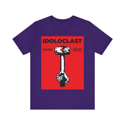 Idoloclast Idol-Smasher | Jesus NIKA Fist w/ Sledgehammer on Red Background | Smash Your Passions | Orthodox Christian T-Shirt