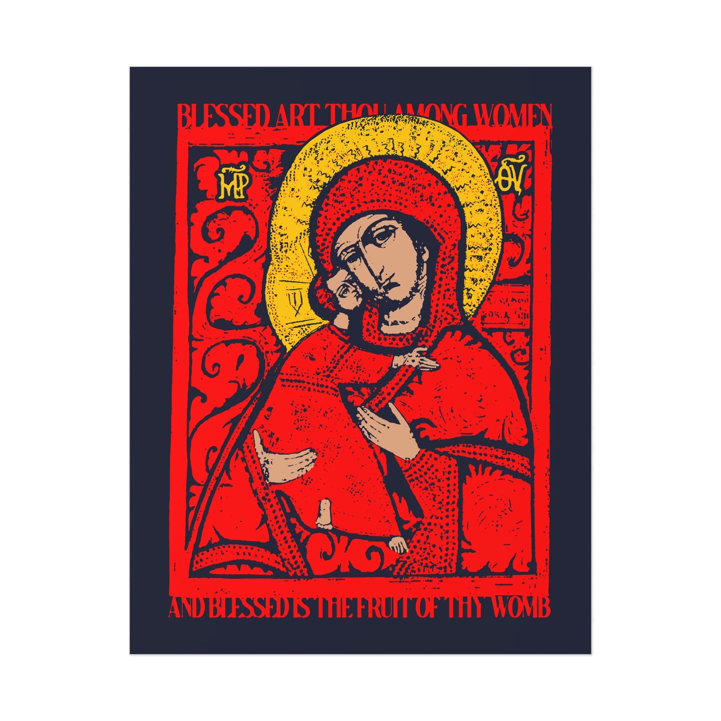 Vladimir Theotokos Icon (Blessed Art Thou Among Women) No. 1 | Orthodox Christian Art Poster