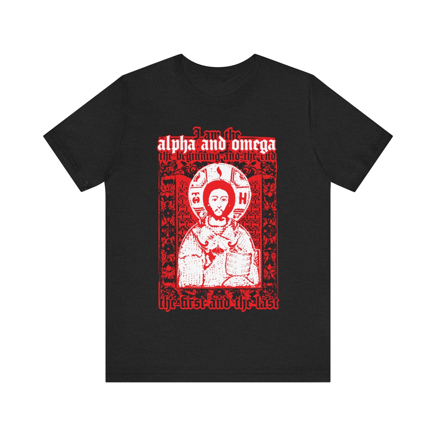 Christ Pantocrator IconoGraphik No. 2 (Alpha and Omega) | Orthodox Christian T-Shirt