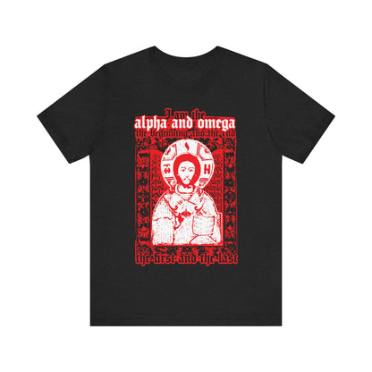 Christ Pantocrator IconoGraphik No. 2 (Alpha and Omega) | Orthodox Christian T-Shirt