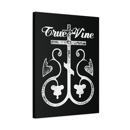 I Am the True Vine (John 15, Ezekiel 15) | Orthodox Cross with Grape Vine | Photocopy Effect | Orthodox Christian Canvas Wall Art