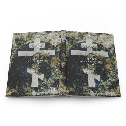 Behold, I Make All Things New | Revelation 21:5 | Cosmic Textured Orthodox Cross | Parousia | Orthodox Christian Hardcover Journal