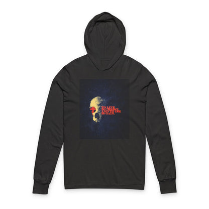 To Live is Christ and to Die is Gain | Phil 1:21 | Retro Texture | Glowing Letters and Cross with Skull | Orthodox Long Sleeve Hooded Shirt