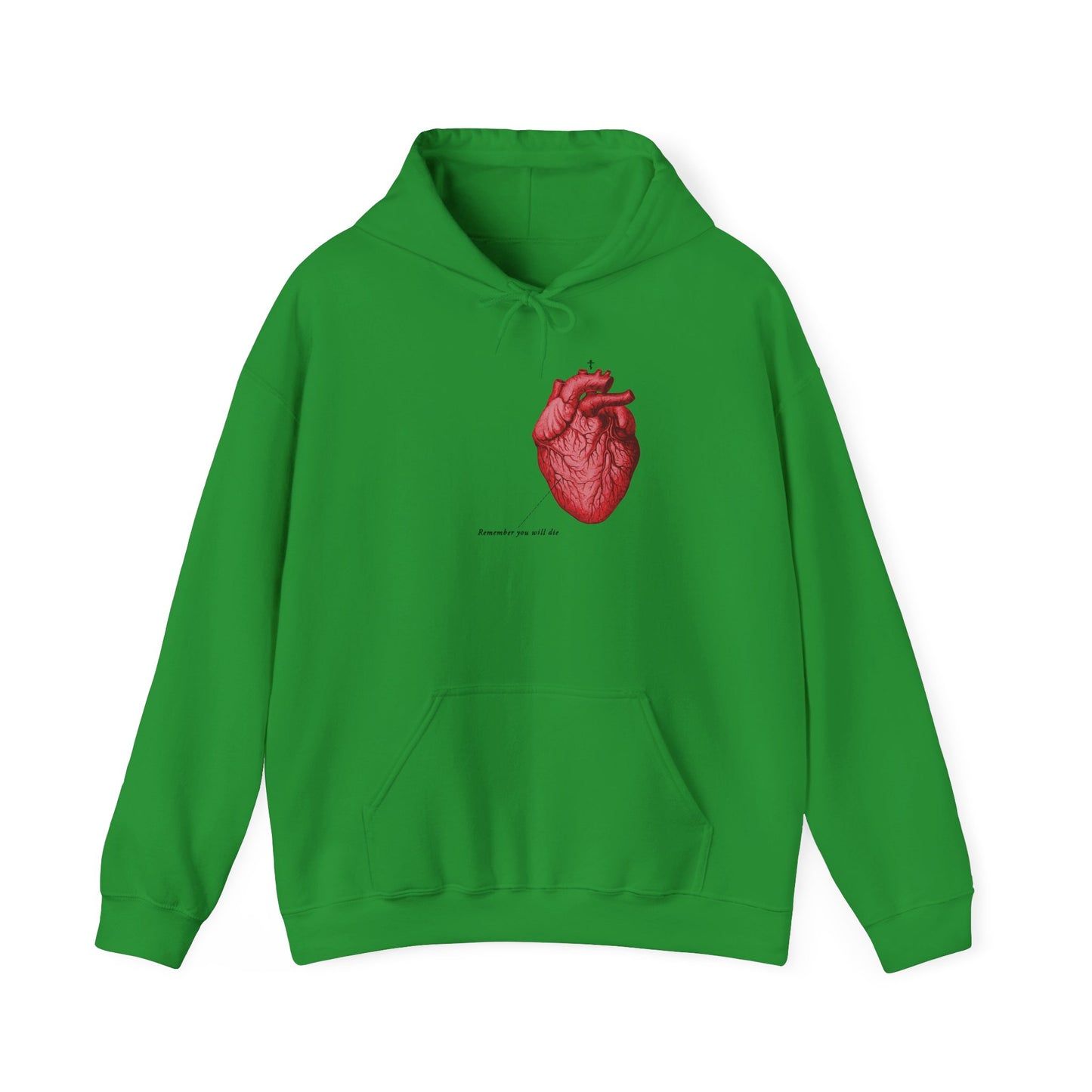 Remember You Will Die | Retro Medical Textbook Heart | Orthodox Cross | Memento Mori | It's Later Than You Think | Orthodox Christian Hoodie