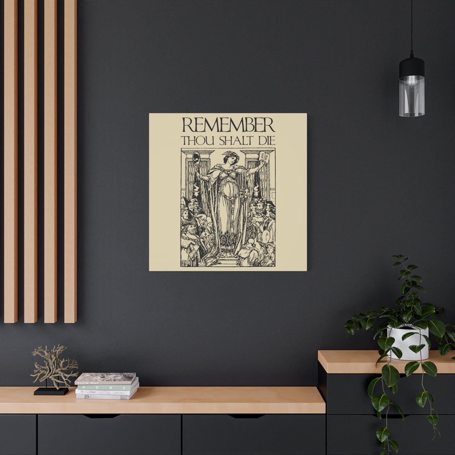 Remember You Will Die Shakespearean Design | Memento Mori | Classic Woodcut Illustration Aesthetic | Christian Wall Art