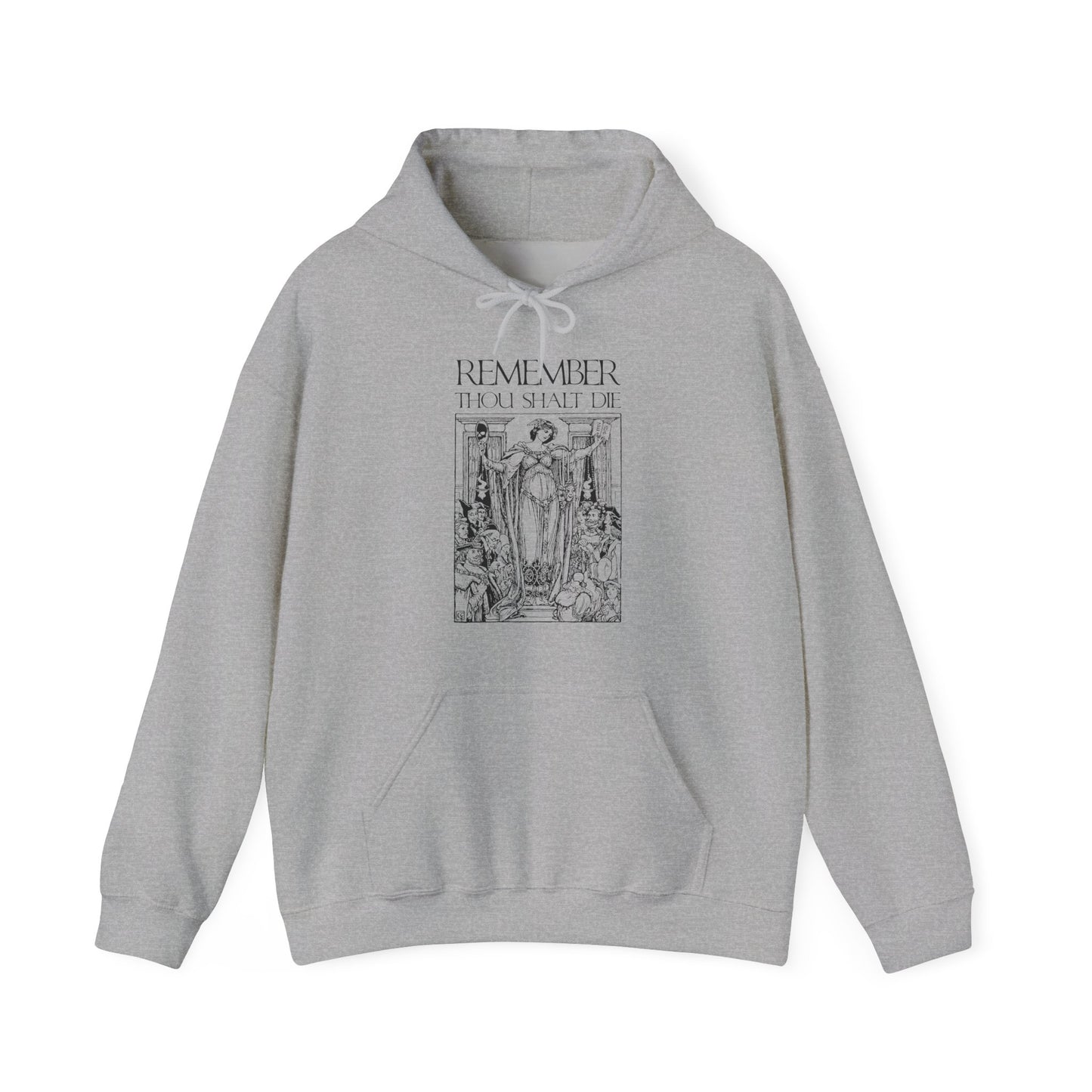 Remember You Will Die Shakespearean Design | Memento Mori | Classic Woodcut Illustration Aesthetic | Orthodox Christian Hoodie