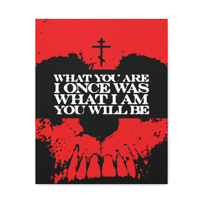 What You Are, I Once Was. What I Am, You Will Be | Memento Mori | Red Skull Remembrance of Death | Orthodox Christian Canvas Art