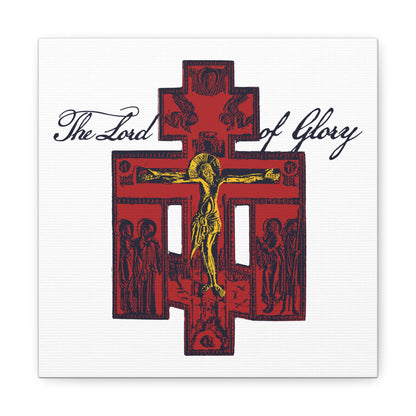 The Lord of Glory | Russian Golgotha Crucifix IconoGraphic (White BG) | 1 Corinthians 2:8 | Orthodox Christian Canvas Art