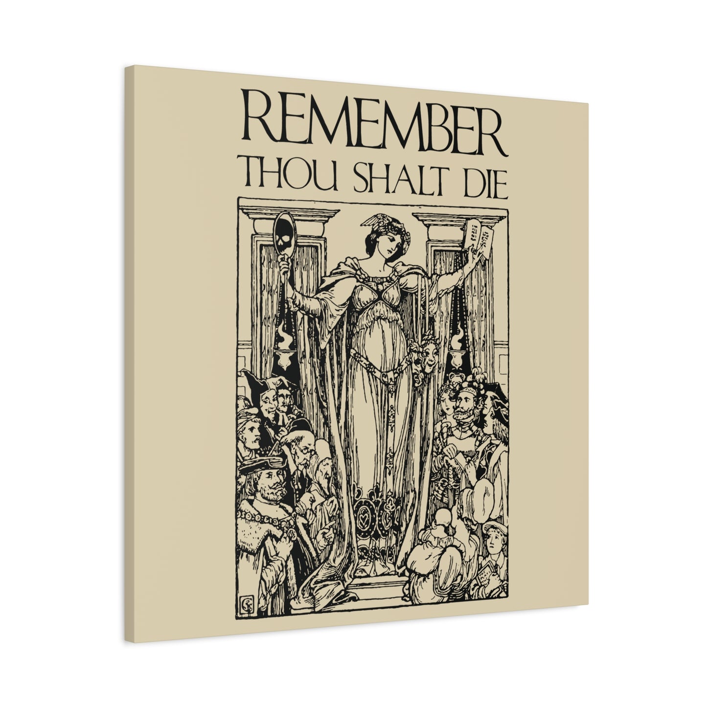 Remember You Will Die Shakespearean Design | Memento Mori | Classic Woodcut Illustration Aesthetic | Christian Wall Art