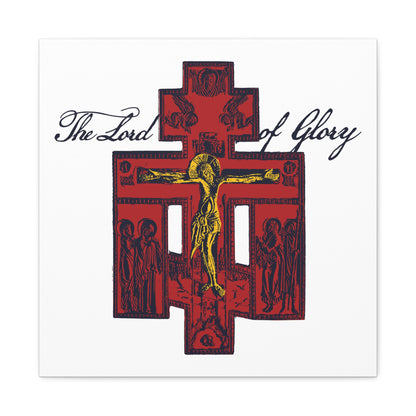 The Lord of Glory | Russian Golgotha Crucifix IconoGraphic (White BG) | 1 Corinthians 2:8 | Orthodox Christian Canvas Art